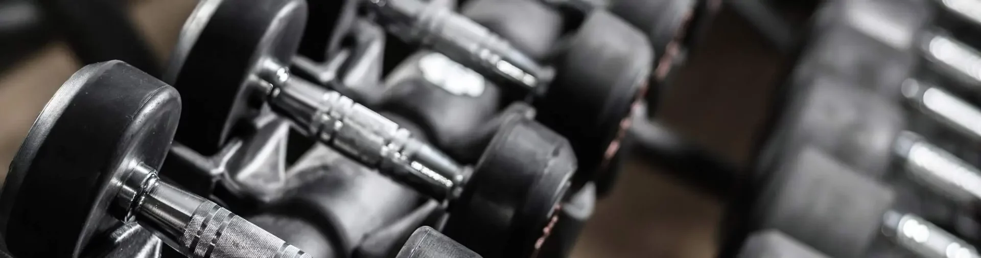 Dumbells used in group fitness training and group cardio training